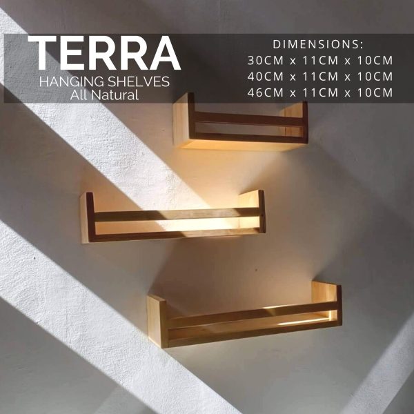 Terra 3-Piece Set Hanging Wall Shelves