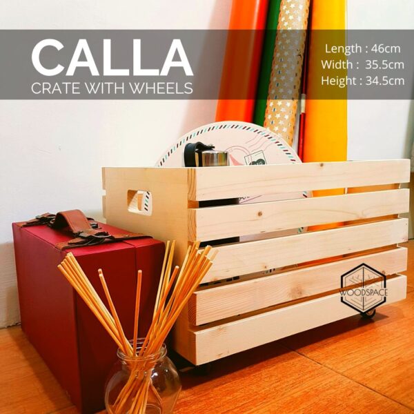 Calla Wooden Crate with Wheels