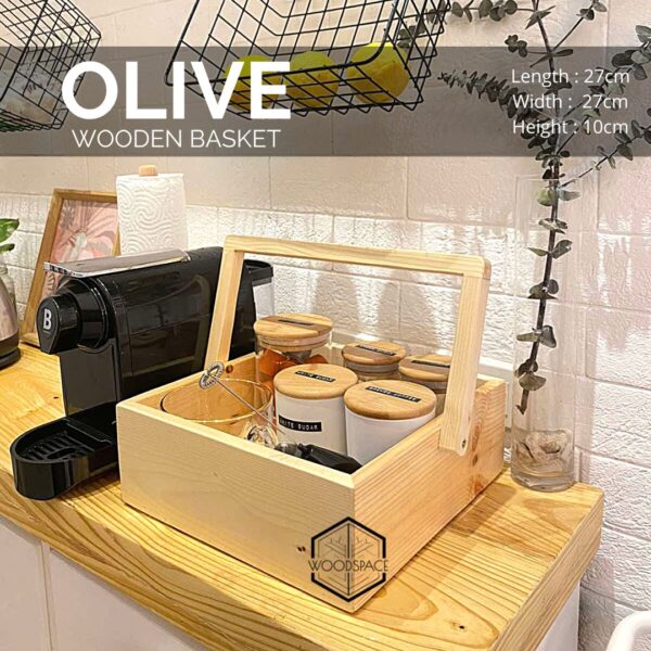 Olive Wooden Basket