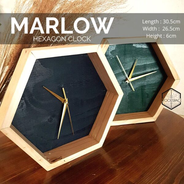 Marlow Hexagon Clock