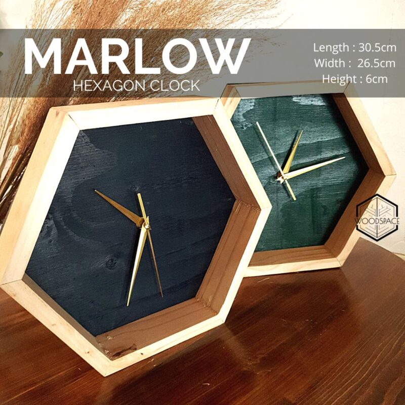 Marlow Hexagon Clock